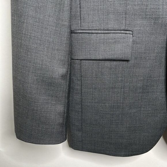 JOE Joseph Abboud 36R/30 Blazer Jacket Wool Coat Slim Fit Grey/Black Plaid Camo - Picture 5 of 15